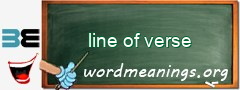 WordMeaning blackboard for line of verse